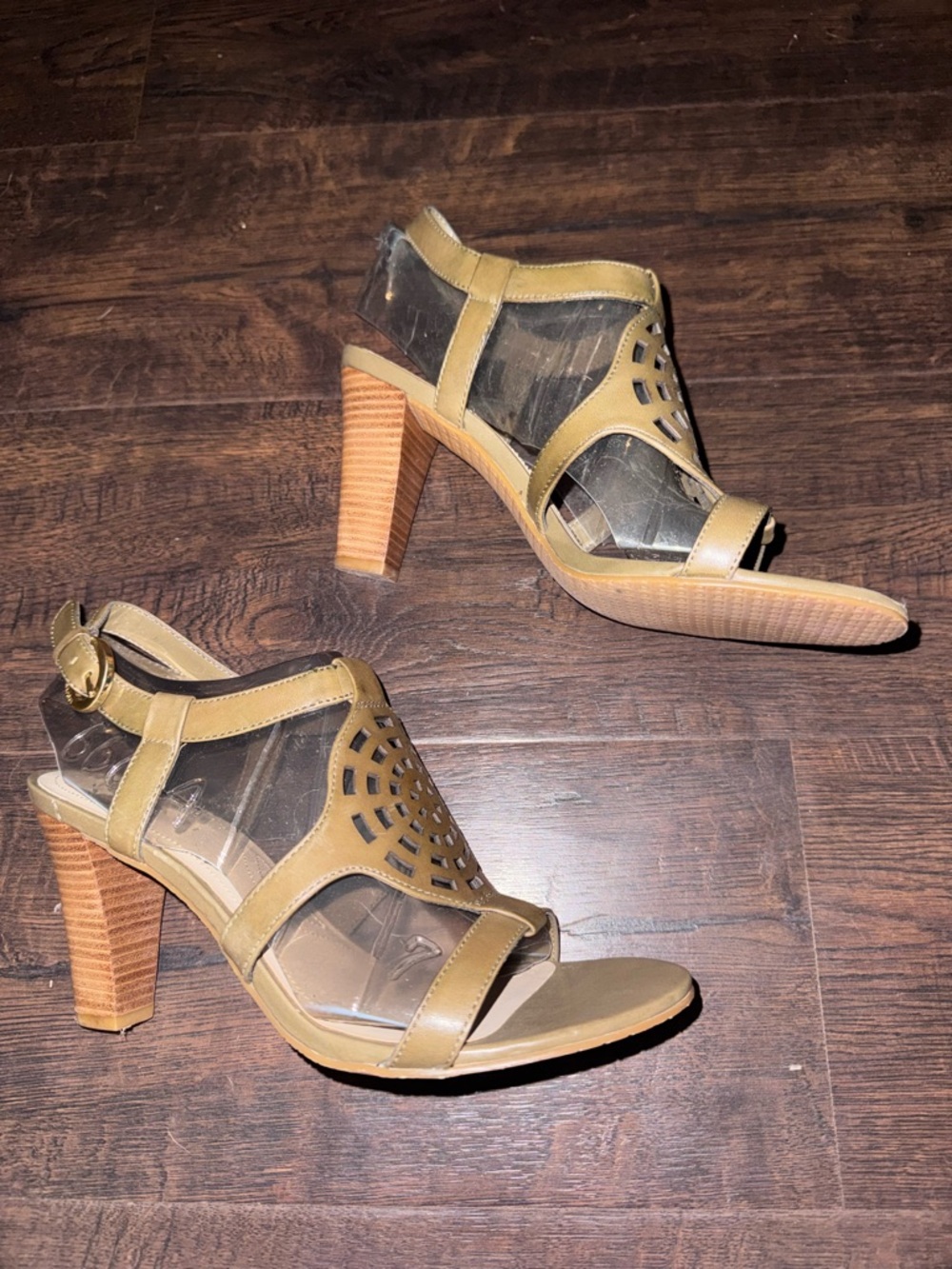Women’s Tan Geometric Cutout High Heel Sandals